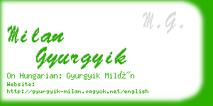 milan gyurgyik business card